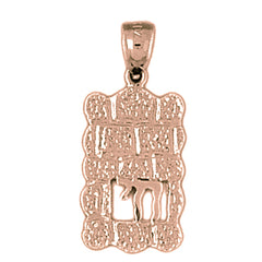 14K or 18K Gold Wailing Wall Pendant
