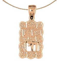 14K or 18K Gold Wailing Wall Pendant