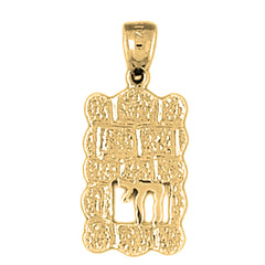 14K or 18K Gold Wailing Wall Pendant