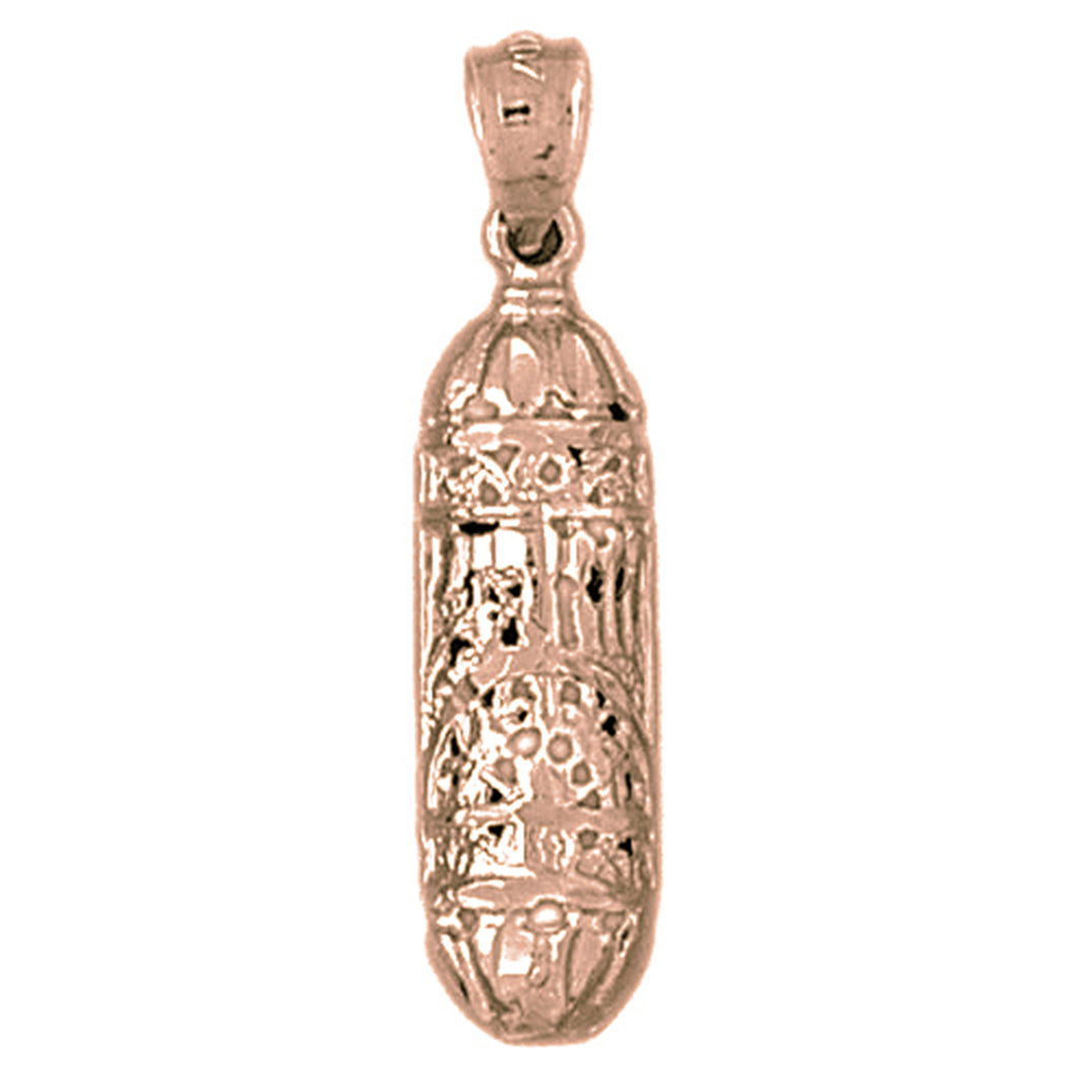 14K or 18K Gold Jewish Torah Scroll Pendant