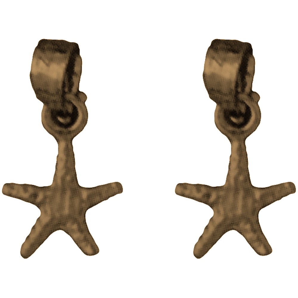 14K or 18K Gold 16mm Starfish Earrings