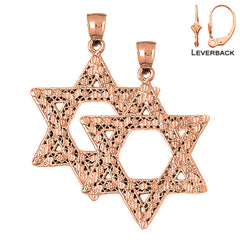 14K or 18K Gold Star of David Earrings