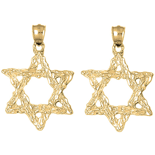 14K or 18K Gold 41mm Star of David Earrings