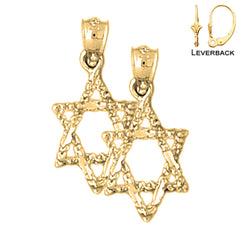 14K or 18K Gold Star of David Earrings