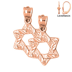 14K oder 18K Gold Davidstern Ohrringe