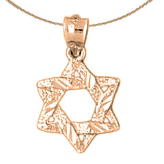 14K oder 18K Gold Davidstern Anhänger