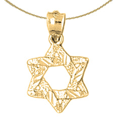 14K oder 18K Gold Davidstern Anhänger
