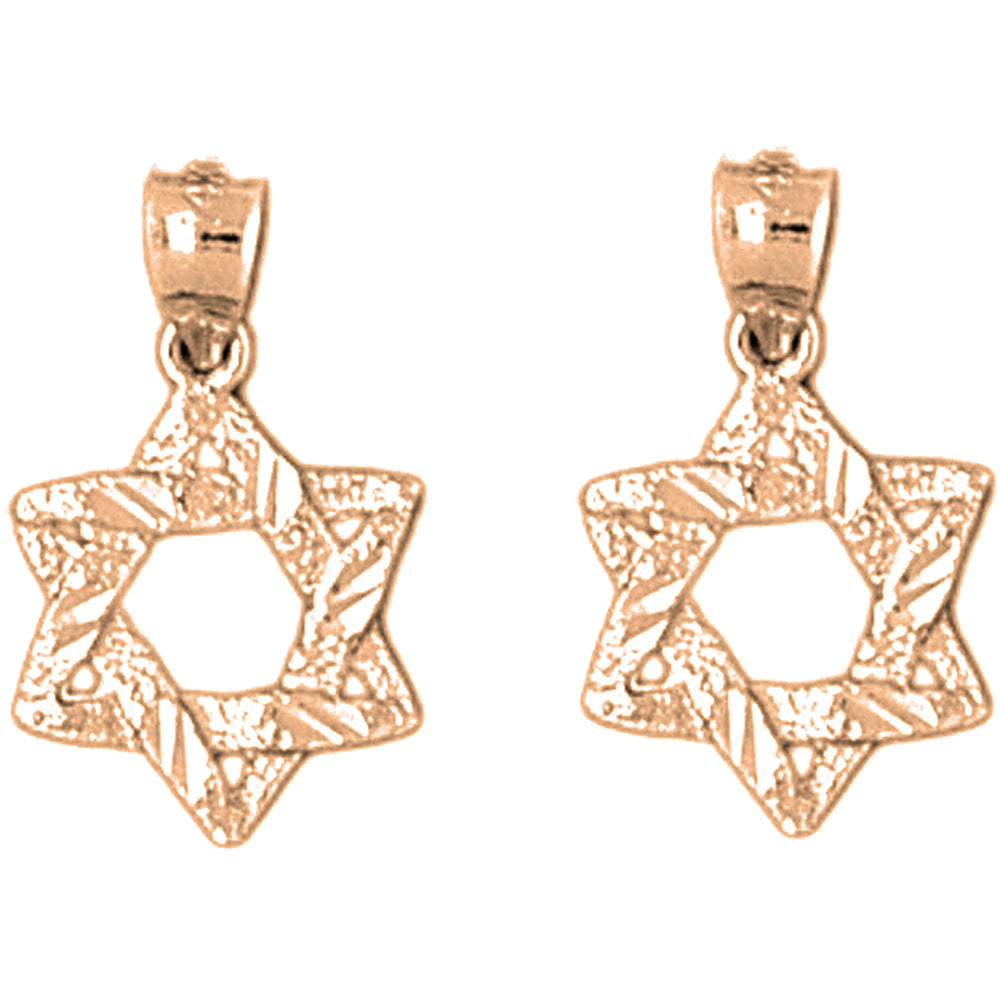 14K or 18K Gold 18mm Star of David Earrings