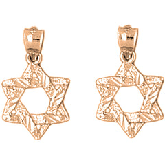14K or 18K Gold 18mm Star of David Earrings