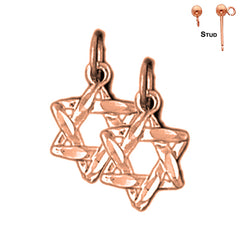 Pendientes Estrella de David de Oro de 14K o 18K