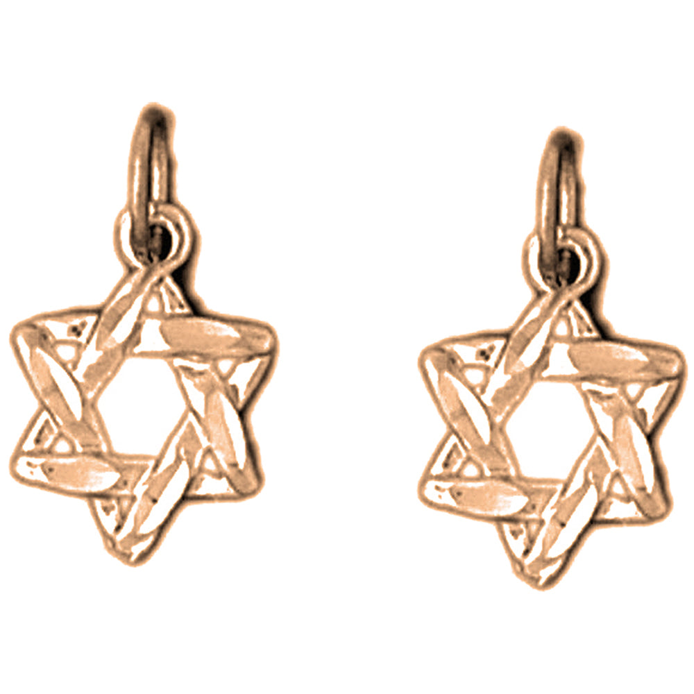 14K or 18K Gold 15mm Star of David Earrings