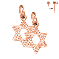 14K or 18K Gold Star of David Earrings