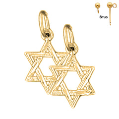 14K or 18K Gold Star of David Earrings