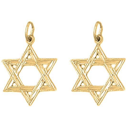 14K or 18K Gold 23mm Star of David Earrings