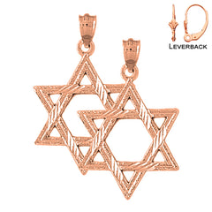 14K or 18K Gold Star of David Earrings