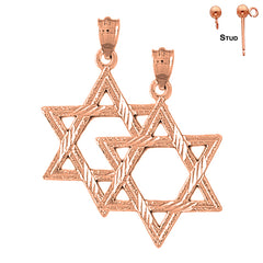 14K or 18K Gold Star of David Earrings