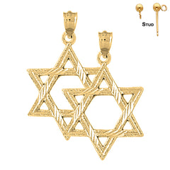 14K or 18K Gold Star of David Earrings