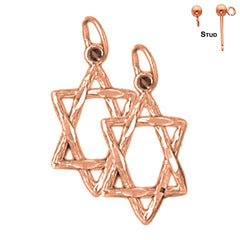 14K or 18K Gold Star of David Earrings