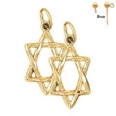 14K or 18K Gold Star of David Earrings