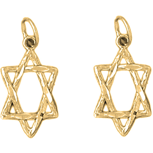 14K or 18K Gold 21mm Star of David Earrings
