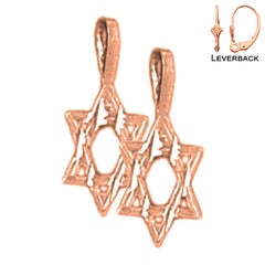 Pendientes Estrella de David de Oro de 14K o 18K