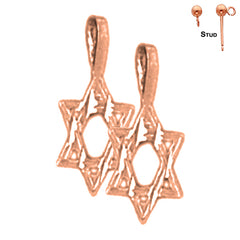 Pendientes Estrella de David de Oro de 14K o 18K