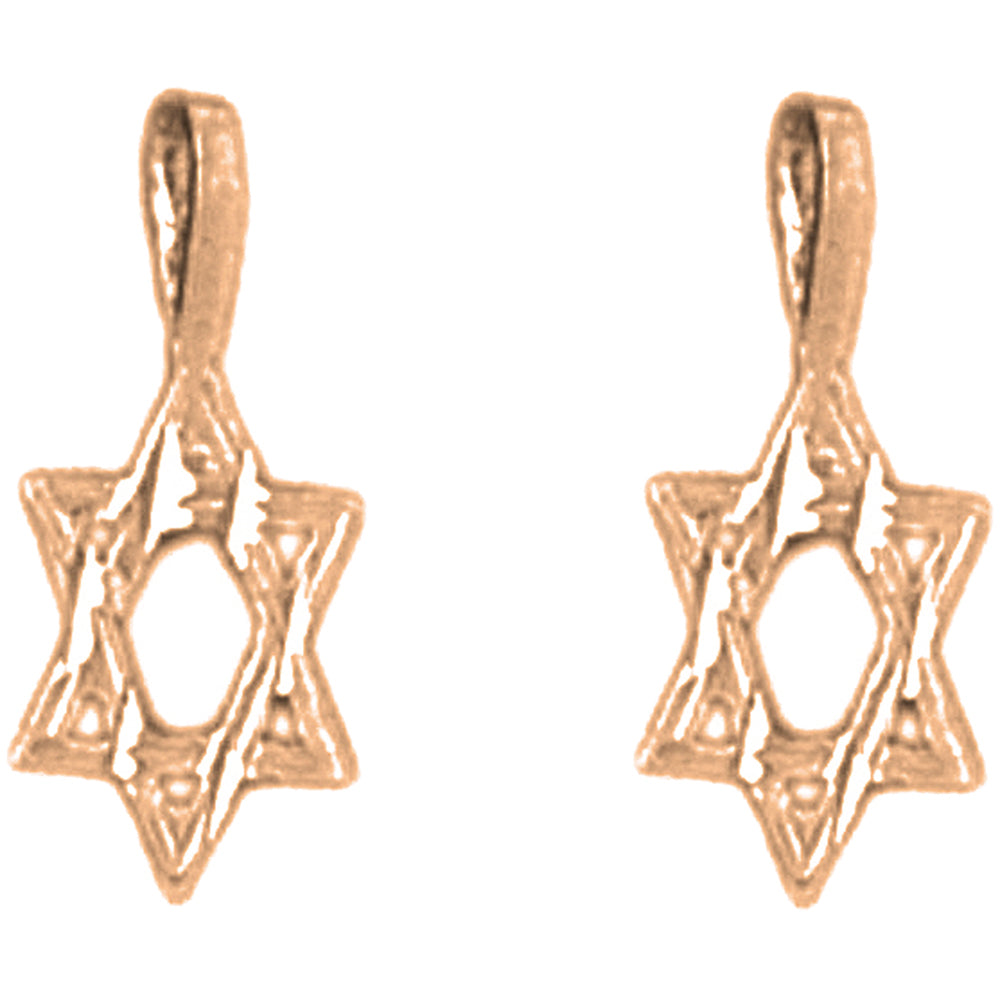 14K or 18K Gold 14mm Star of David Earrings