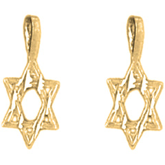 14K or 18K Gold 14mm Star of David Earrings