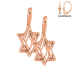 Pendientes Estrella de David de Oro de 14K o 18K