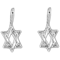 Sterling Silver 13mm Star of David Earrings