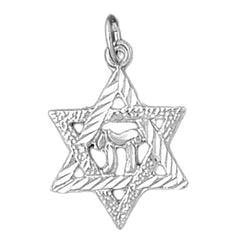 14K or 18K Gold Star of David with Chai Pendant