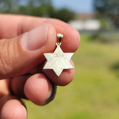 14K or 18K Gold Star of David with Menorah Pendant