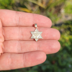 14K or 18K Gold Star of David with Menorah Pendant