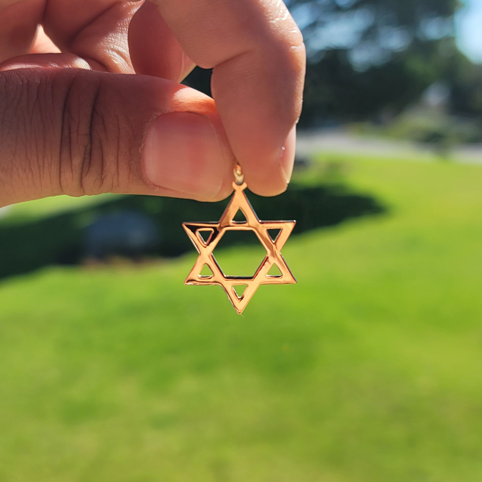 14K or 18K Gold Star of David Pendant