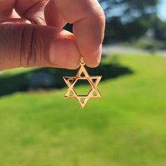 14K or 18K Gold Star of David Pendant