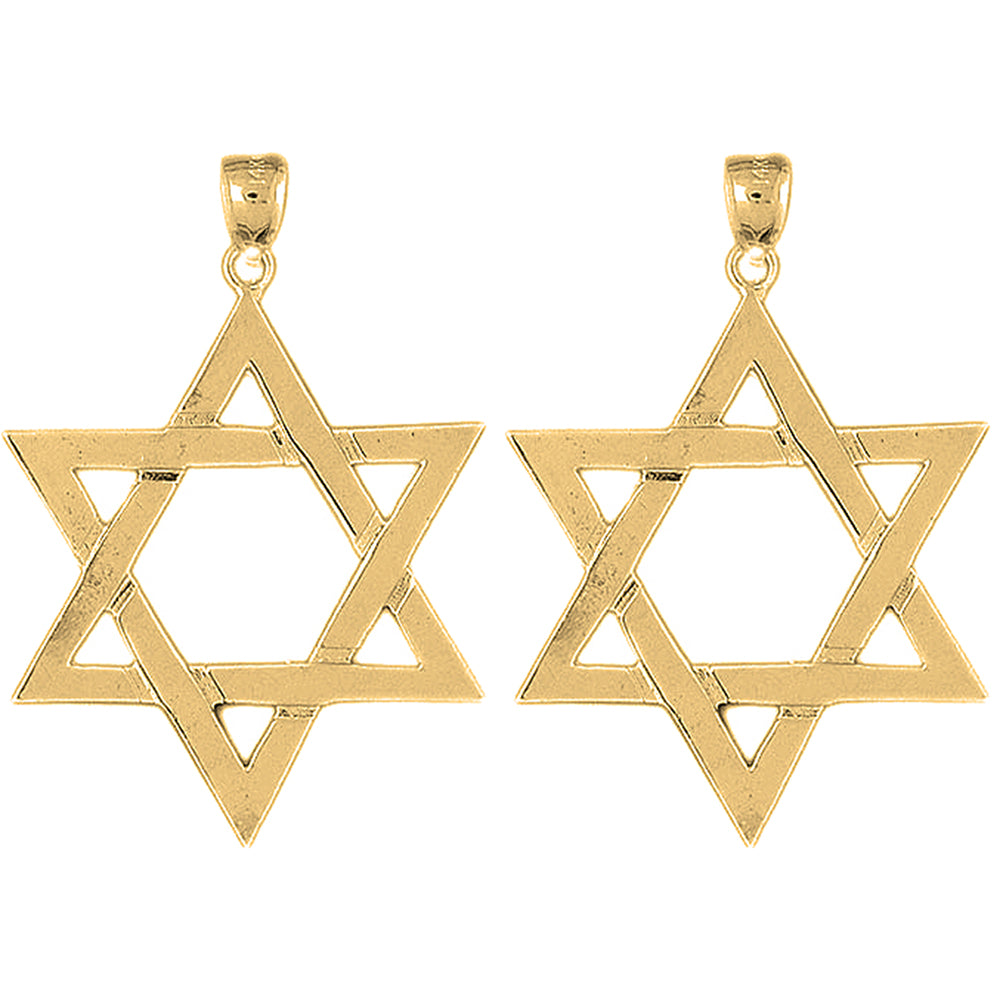 14K or 18K Gold 47mm Star of David Earrings