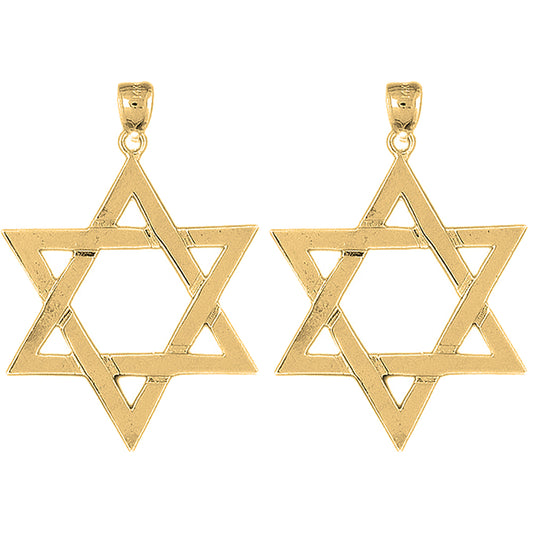 14K or 18K Gold 47mm Star of David Earrings