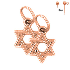 14K or 18K Gold Star of David Earrings