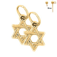 14K or 18K Gold Star of David Earrings