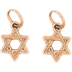 14K or 18K Gold 14mm Star of David Earrings