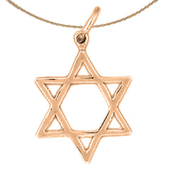 Colgante Estrella de David de Oro de 14K o 18K