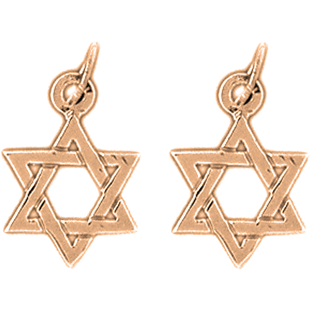 14K or 18K Gold 17mm Star of David Earrings