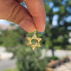 14K or 18K Gold Star of David Pendant