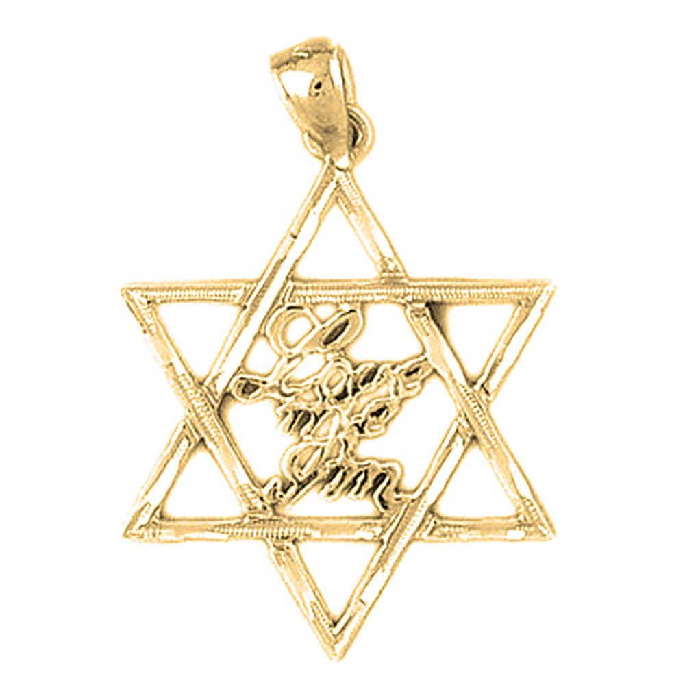 14K or 18K Gold Love Me I'm Jewish Star of David Pendant