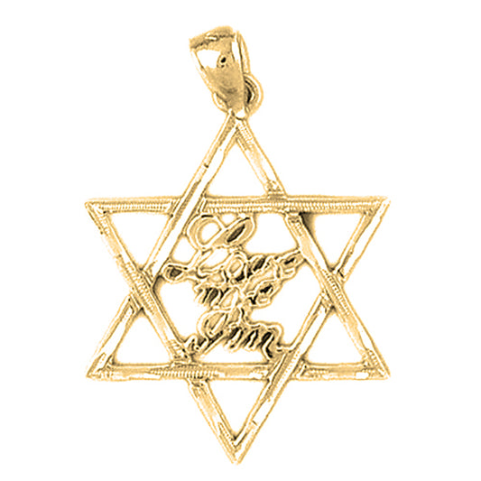 14K or 18K Gold Love Me I'm Jewish Star of David Pendant