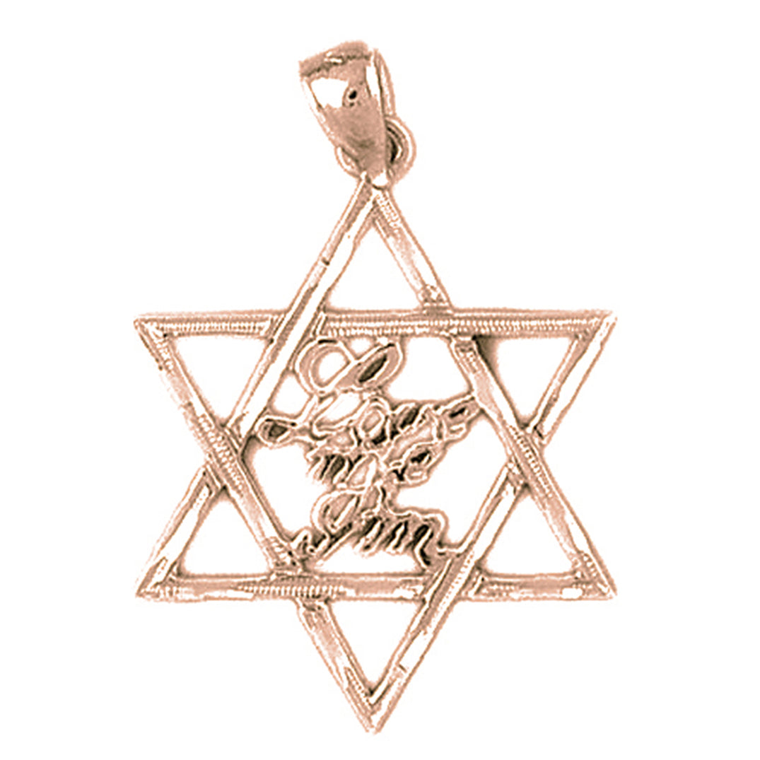14K or 18K Gold Love Me I'm Jewish Star of David Pendant