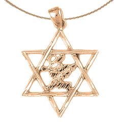 14K oder 18K Gold Love Me I'm Jewish Davidstern-Anhänger