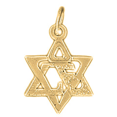 14K or 18K Gold Love and Heart Star of David Pendant