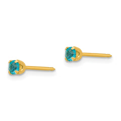 Inverness 24K Gold-plated December Blue Crystal Birthstone Earrings