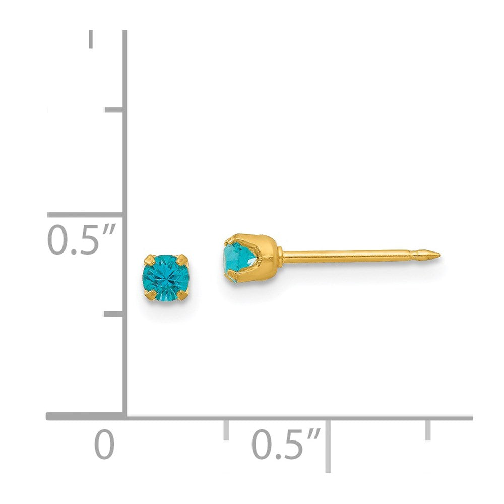 Inverness 24K Gold-plated December Blue Crystal Birthstone Earrings